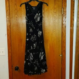 Black, white, and grey floral dress size 8